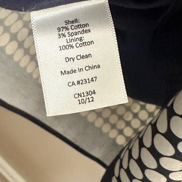 Talbots Woman Navy & White Polka Dot Pleated Skirt Stretch Cotton A-Line 16WP - Picture 3 of 15